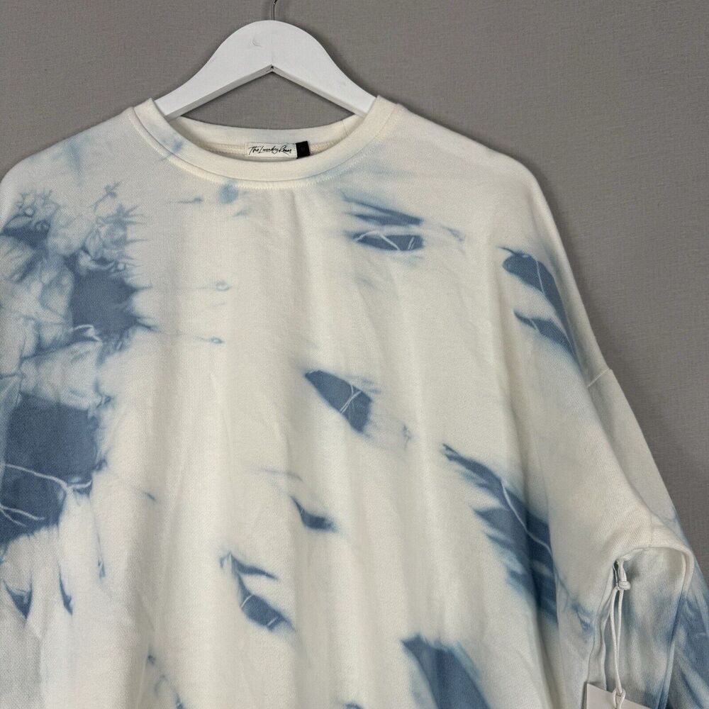 The Laundry Room Womens Sweatshirt Medium White Tie Dye Loose Fit Lounge Comfy - Picture 2 of 12